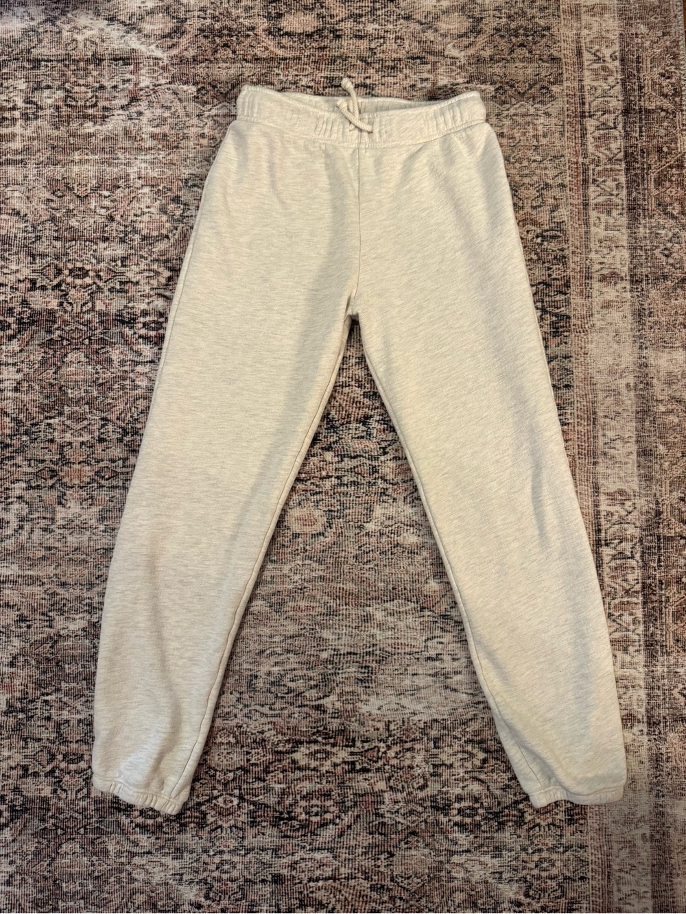Kids Cozy Drawstring Jogger Pants - Light Cream